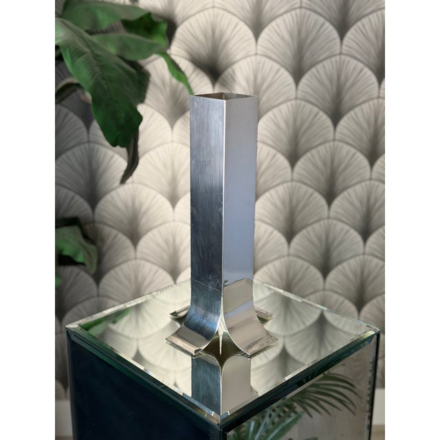 Vintage Mid-Century Modern Italian "Stele" Silver Vases/Candlestick Holders by Lino Sabattini For Sale - Image 16 of 17