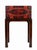 Striking Theodore Alexander carpet decoupaged box on mahogany stand side table with brass brackets. Very versatile George...