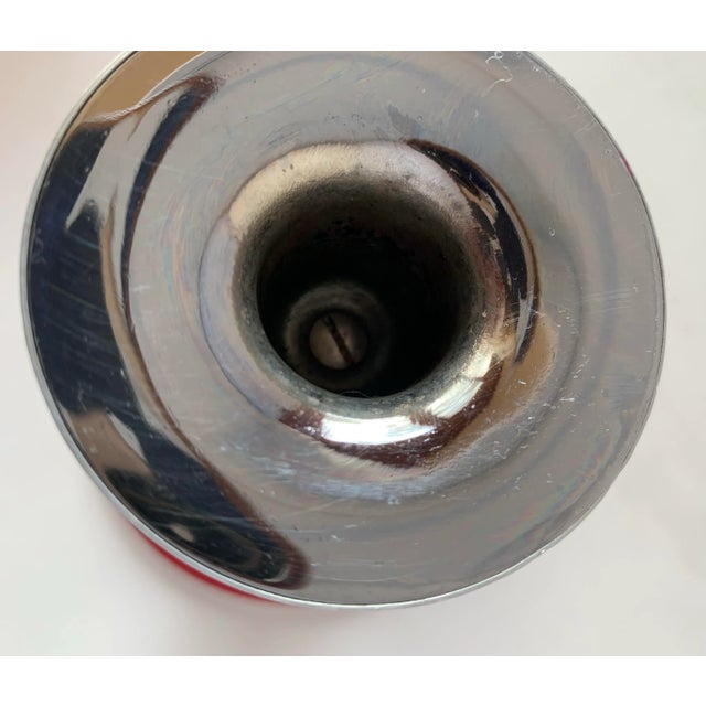 Metal Mid-Century Modern by Norway’s Bjørn Engø for Emalox, Red Enamel on Aluminum Candlesticks- a Pair For Sale - Image 7 of 12