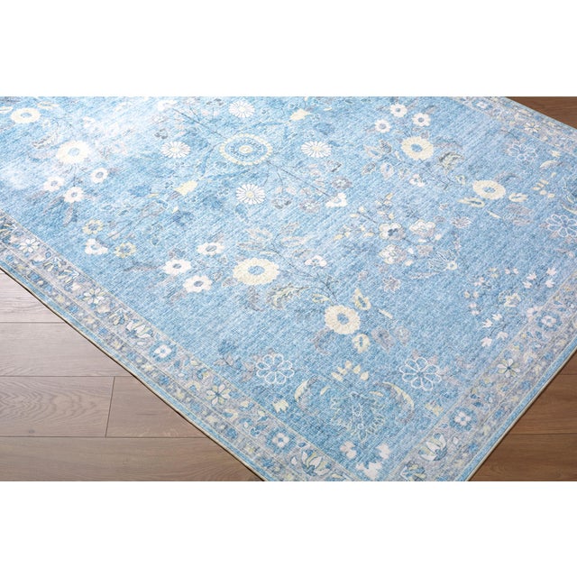 Traditional Lavable Machine Woven Rug Ivory 8x10 For Sale - Image 3 of 4