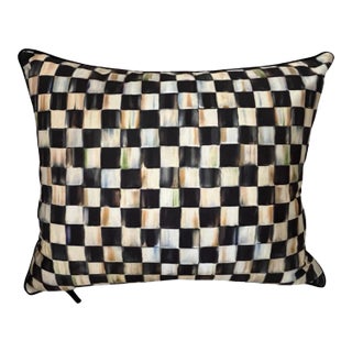 Mackenzie-Childs Courtly Check Linen Pillow For Sale