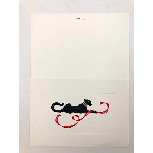 Cartier Cartier Iconic Panther Design Card and Envelope Set Luxury Season's Greetings For Sale - Image 4 of 10