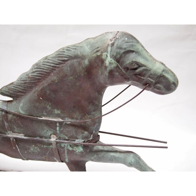 Sulky, Horse & Jockey Copper Weathervane For Sale - Image 5 of 5