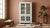 Distressed Shabby Chic Pastel Blue Latticework Glass Door China Bookcase Cabinet For Sale - Image 12 of 13