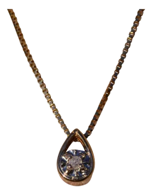 The Chippendale: Yellow Gold Diamond Drop Pendant