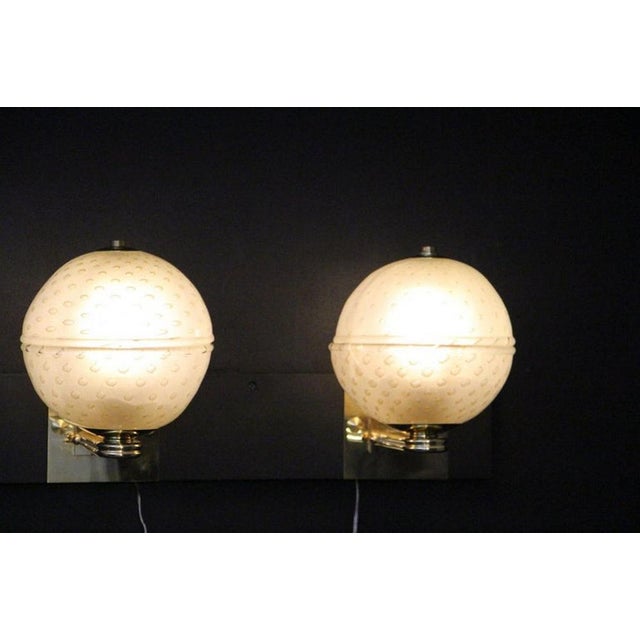 Golden Pulegoso Murano Glass Sconces in the style of Barovier, 1990s, Set of 2 For Sale - Image 15 of 18