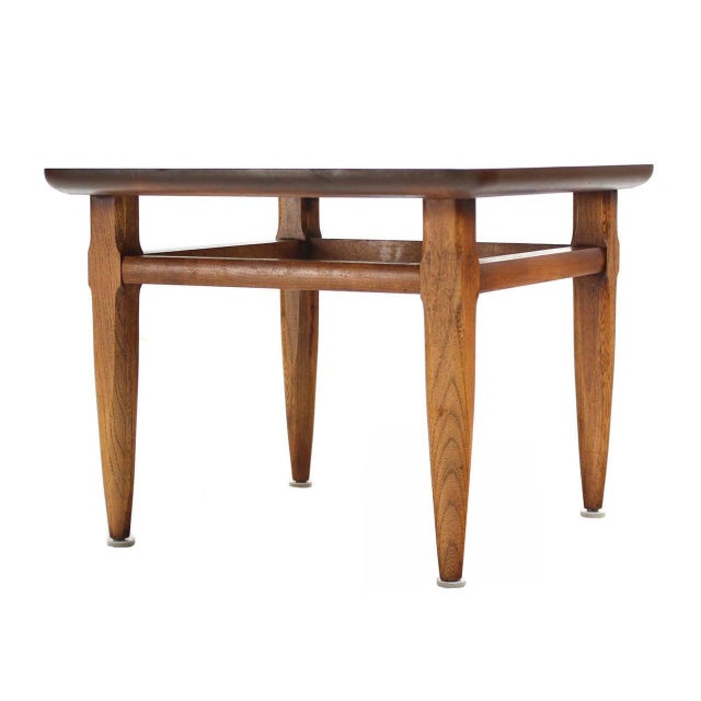 Wood Set 3 Three American Burl Walnut Square End Side Occasional Tables Stands MINT! For Sale - Image 7 of 10