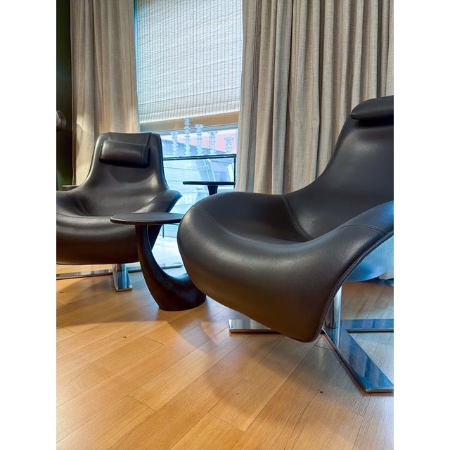 Pair of "Mart" Leather Lounge Chairs Attributed to Antonio Citterio for B&b Italia For Sale - Image 9 of 18