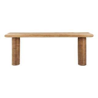 Ardent Ribbed Reclaimed Wood Console Table For Sale