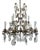 Chandelier in Gilded Iron and Crystals, 1950s For Sale
