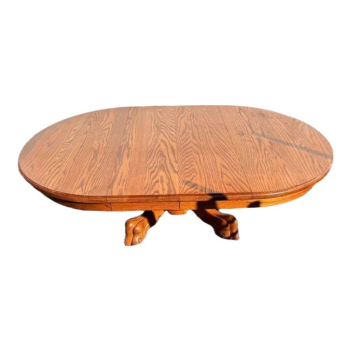 Vintage Chippendale Style Solid Oak Coffee Table With 2 Leaves by Bent ...