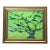 Impressionist Abstract Botanical Tree Green Indigo Blue Original Oil Painting Cleo Plowden For Sale