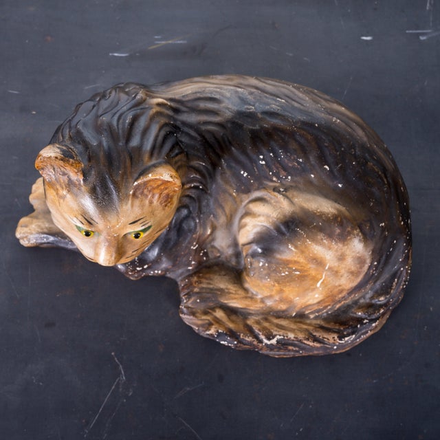 Late 19th Century Pennsylvania Painted Chalkware Cat, C. 1875 For Sale - Image 5 of 7