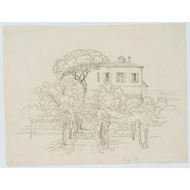 Gabriel Lory jun. (1784 Bern - 1846 ibid.): Villa in Nice, c. 1820, PencilTechnique: Pencil on PaperInscription: At the...