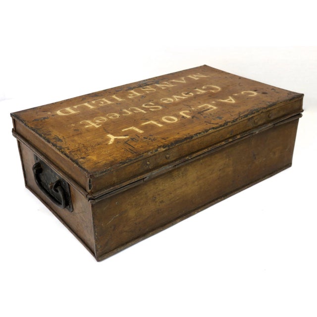Hand Made Antique Mid 19th Century Grain Painted Steel Cash & Document Box For Sale - Image 4 of 13