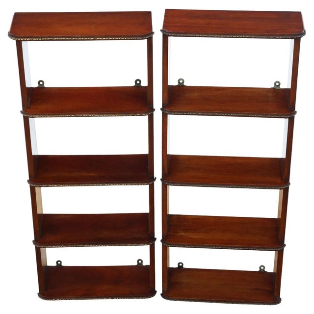 Antique Mahogany Wall Bookcases, 1900s, Set of 2 For Sale - Image 3 of 9