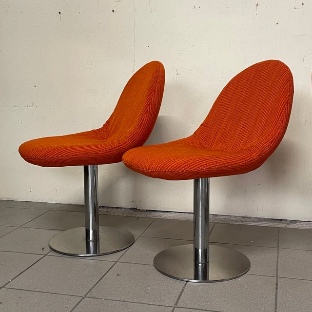 Space Age Metal and Fabric Chairs, 1970s, Set of 4 For Sale - Image 3 of 7
