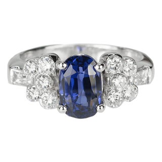 Late 20th Century Ceylon Sapphire Ring, Size 6.25 For Sale
