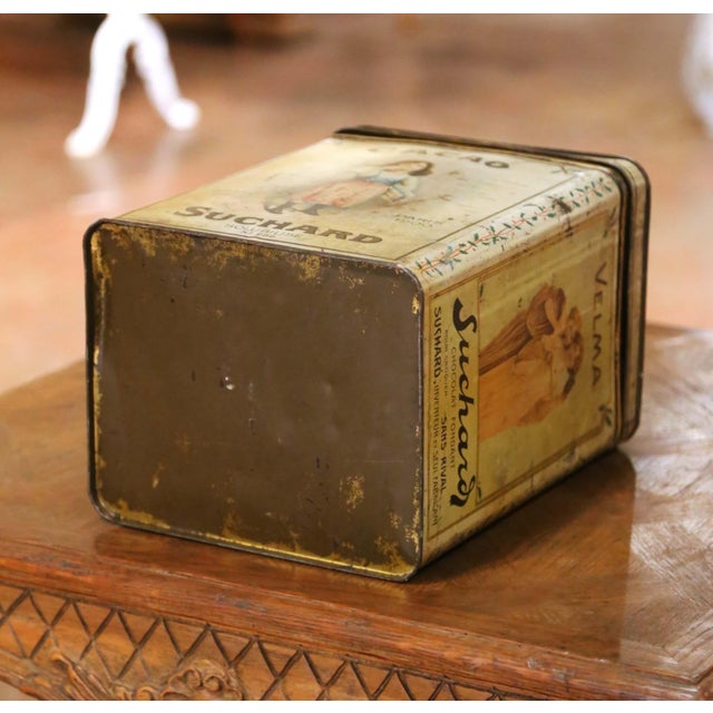 Early 20th Century Suchard Lithographed Tin Cacao Advertising Box For Sale - Image 13 of 13
