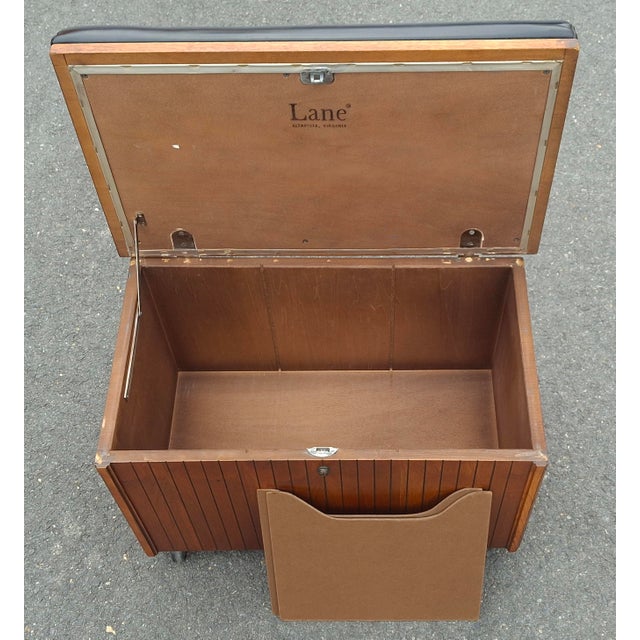 Mid 20th Century Lane Furniture Sheet Music Cabinet and Bench For Sale - Image 9 of 11