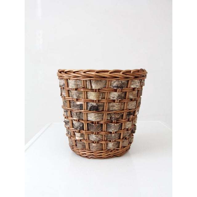 Vintage Birch Bark Basket For Sale - Image 6 of 10