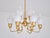 Mid-Century Modern Swedish Modern Nine Arm Chandelier in Brass and Decorated Opal Glass, 1950s For Sale - Image 3 of 17