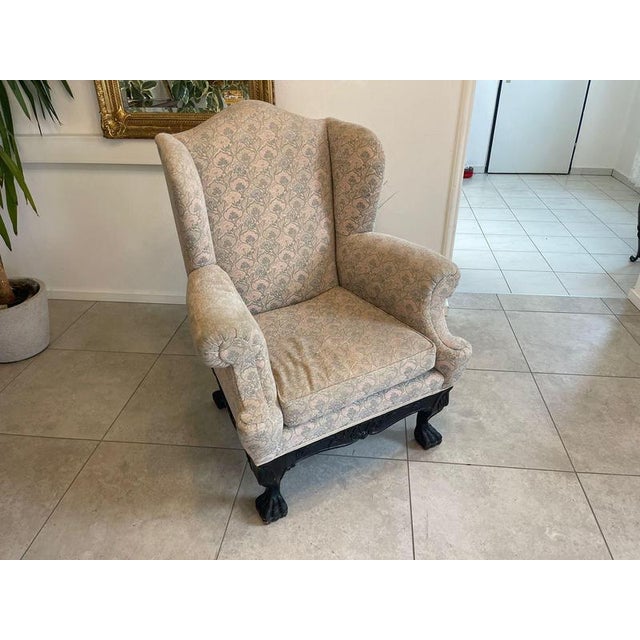 Wood Historicism Wing Armchair For Sale - Image 7 of 18