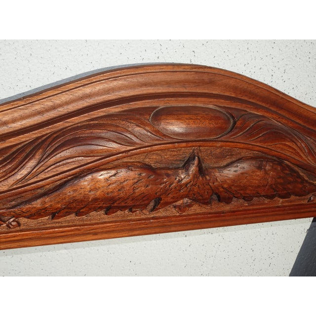 Vintage Solid Wood Brown Federal Style Picture Frame W an Eagle Motif For Sale - Image 9 of 14
