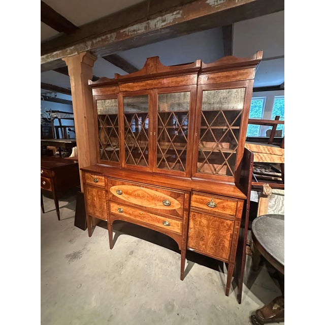 American Federal Flame Birch Breakfront Bookcase For Sale - Image 9 of 9