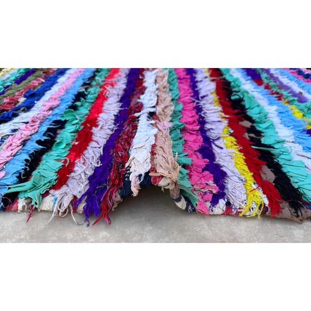 Pink 1980s Moroccan Colorful Vintage Rug - 3'3" X 6'0" Ft For Sale - Image 8 of 9