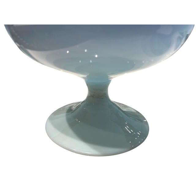 1960s Carlo Moretti Murano Tiffany Blue and White Cased Stemware Wine Goblets & Compotes - Set of 12 For Sale - Image 15 of 18