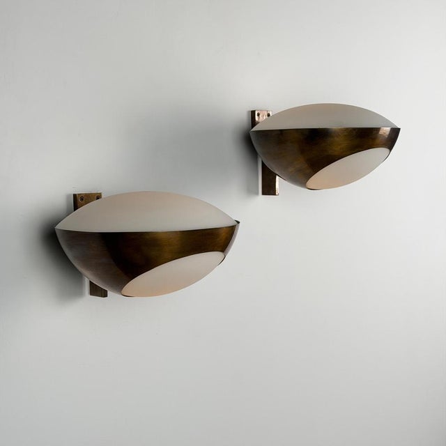 Model 1963 Brass Wall Lights by Max Ingrand for Fontana Arte, 1960s, Set of 2 For Sale - Image 15 of 18