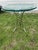 Metal Pair of Vintage French Glass, Steel and Brass Round Side Tables Attributed to Maison Jansen For Sale - Image 7 of 7