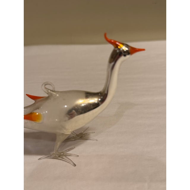1920s Antique Bimini Hand-Blown Glass Pheasant Bird Ornament For Sale - Image 5 of 6