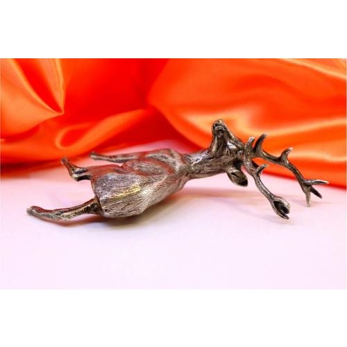 Metal Silver Deer in Perfect Relief and Applications For Sale - Image 7 of 8