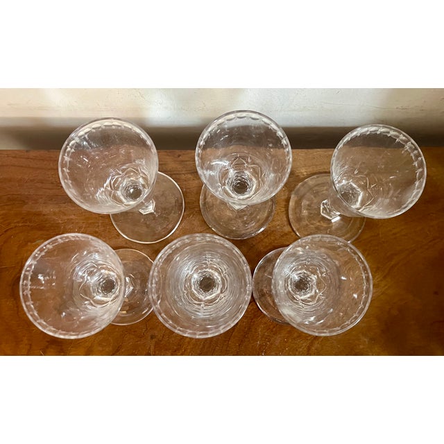 Antique 19th Century English George III Anglo Irish Facet Cut Crystal Sherry Wine Glasses - Set of 6 For Sale - Image 15 of 18