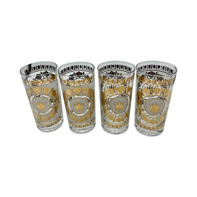Details: -These wonderful set of 4 Georges Briard glasses features a charming crown motif. -Perfect for enjoying your...