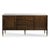 A handsome sideboard styled in the spirit of late 18th Century French Directoire originals with turned round corner posts...