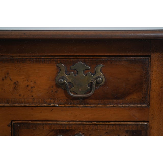 English Yew Wood Custom Made 3 Drawer Dressing Table For Sale - Image 12 of 17