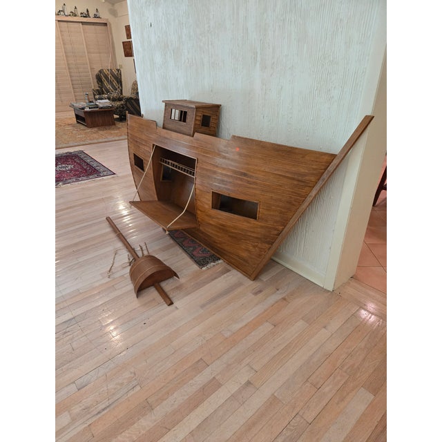 Brown Large Vintage Folk Art Noah's Ark Shelf With Animals for a Child's Room by Paul C Brown For Sale - Image 8 of 15