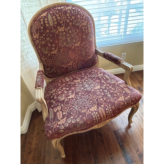 1990s 1990s Set of Two Louis XV Style Bergere Chairs by Century Furniture For Sale - Image 5 of 7