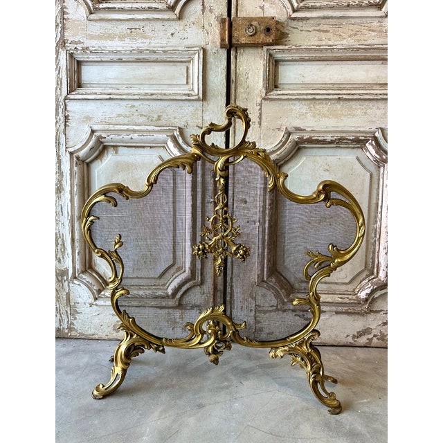 Small Bronze Fire Screen, France, 1900 For Sale - Image 9 of 9