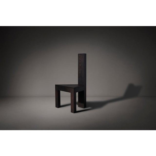 Trigon Chair in Dark Brown European Oak by Mokko Amsterdam For Sale - Image 9 of 12
