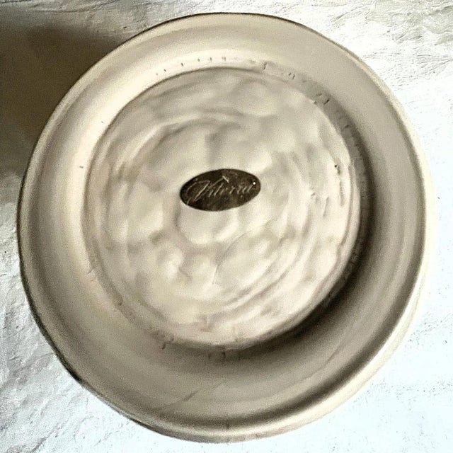 VTG Viterra Italy Gray Camel Cut Mouthblown Glass Art Vase For Sale - Image 4 of 5