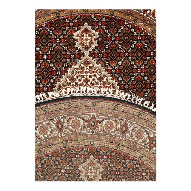 Traditional Pasargad DC Fine Hand Knotted Silk Round Rug For Sale - Image 3 of 3