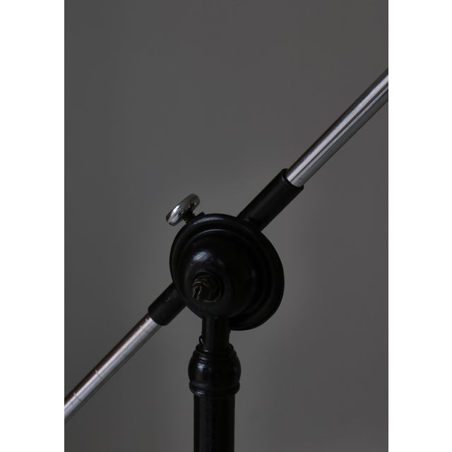 Metal Art Deco Water Pump Floor Lamp attributed to Fog & Mørup, Copenhagen, Denmark, 1940s For Sale - Image 7 of 16