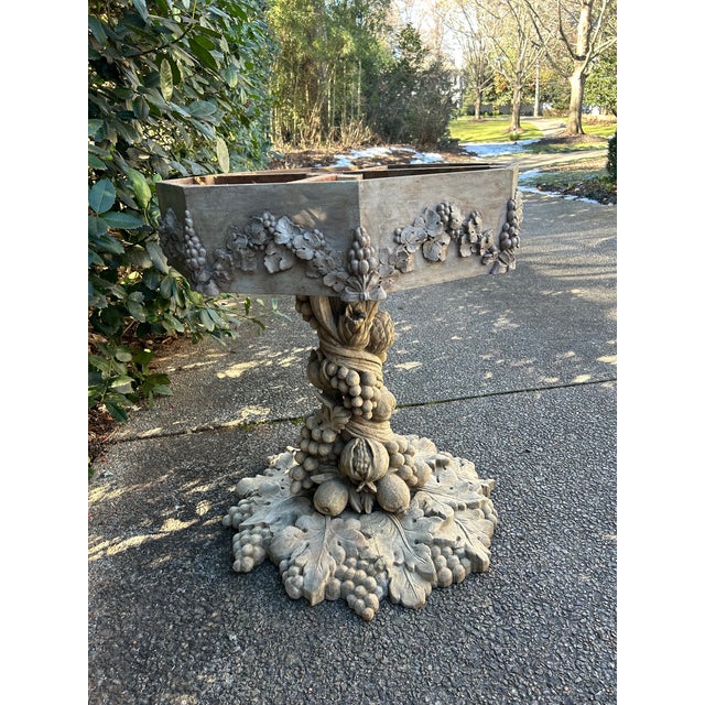 1950s Vintage Italian Pedestal Carved Wood Table Base For Sale - Image 10 of 10