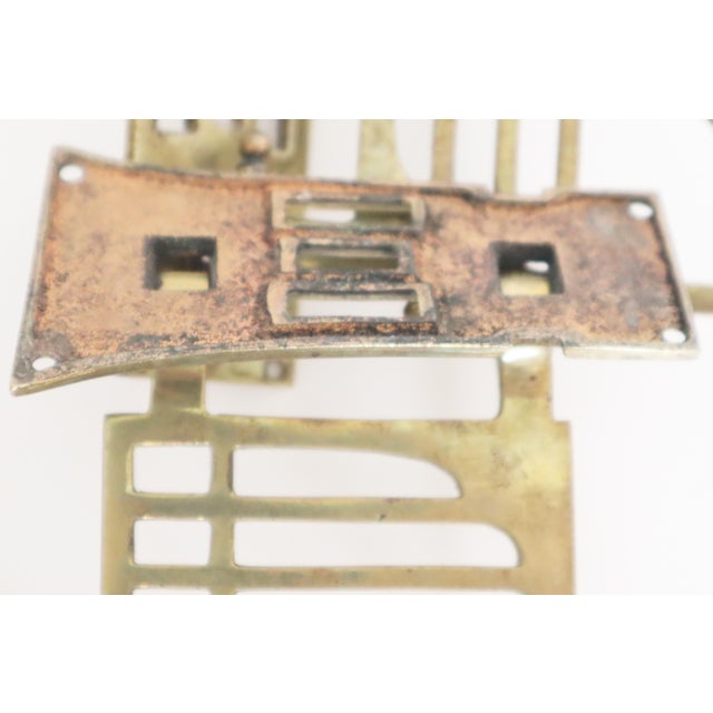 1920s Art Nouveau Piano Wall Candleholders in Brass, 1920s, Set of 2 For Sale - Image 5 of 11