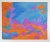 Vintage mid 20th century gouache on paper abstract in blue, purple and orange attributed to Robert Henry Angeloch (1922 -...