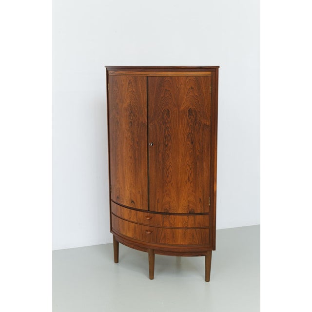 Mid-Century Modern Danish Bow Front Corner Cabinet, 1950s For Sale - Image 12 of 18